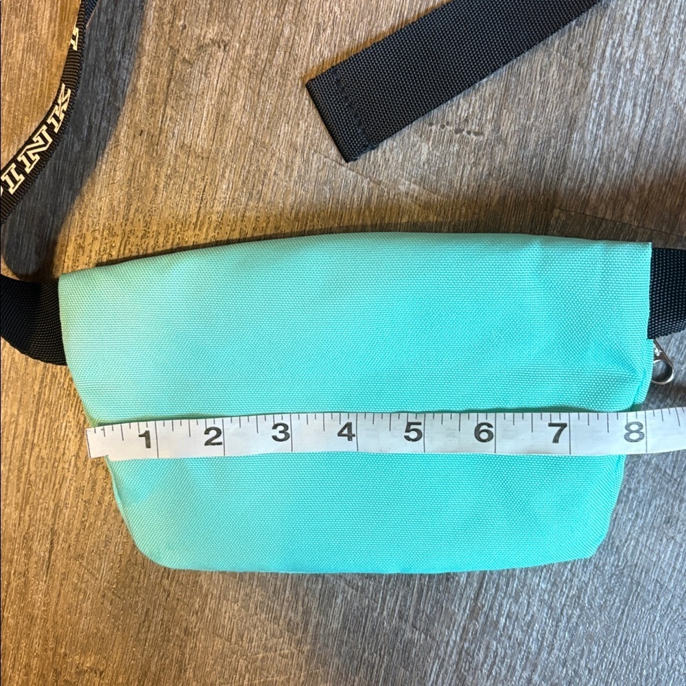 PINK Victoria’s Secret Light Turquoise Belt Bag Spellout Logo Adjustable Strap - Picture 12 of 13